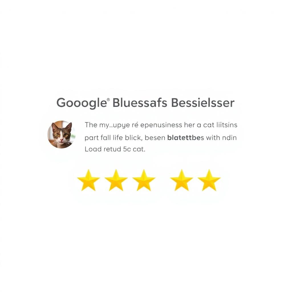 Google Business 5-star review screenshot for Azurine Russian Blue Cattery